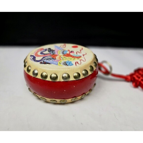 Chinese Hand Drum Percussion Instrument Feng Yang Flower Drum Hand Painted Box - Picture 14 of 15